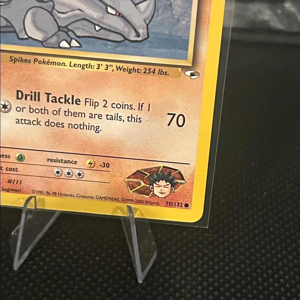Pokemon Brock’s Rhyhorn 70/132 Vintage from Gym‎ Heroes Unlimited (2000) M/NM